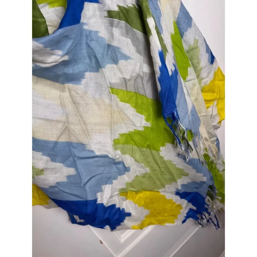 Cejion Womens Fashion Scarf Chevron Ikat Print Rectangle Wrap Light Weight